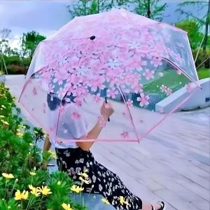 Transparent Floral Umbrella
